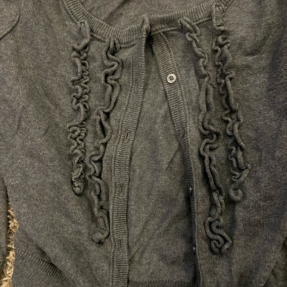 Mossimo Gray Ruffled Cardigan - Picture 3 of 4